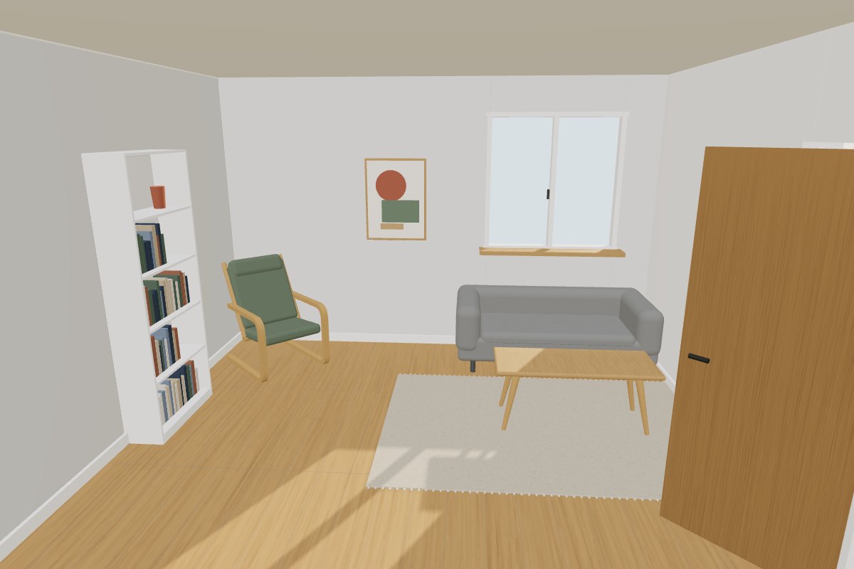 The third layout: sofa under the window